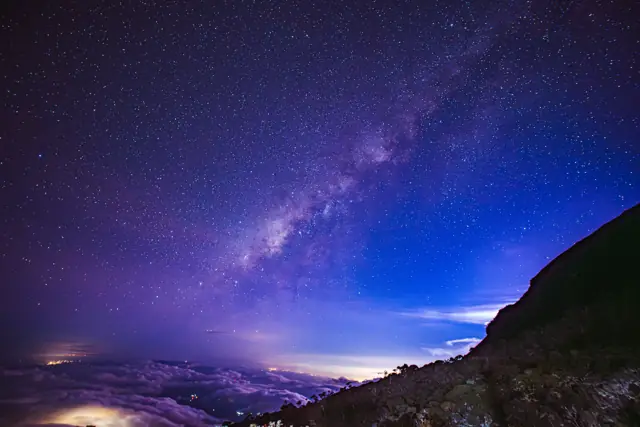 Milky Way over Kinabalu at night